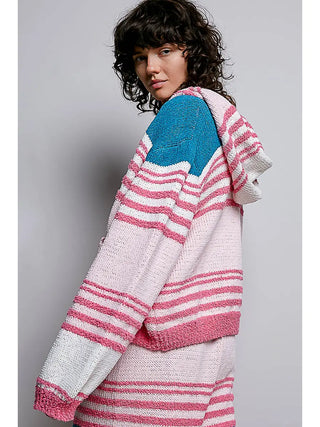 Pol - Berber 3D Stripe Hoodie Sweater