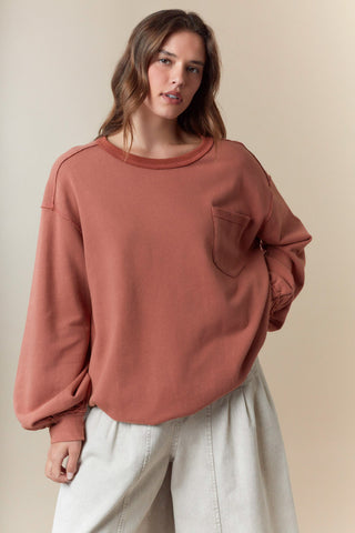 Fantastic Fawn - French Terry Oversized Sweatshirt - Brick