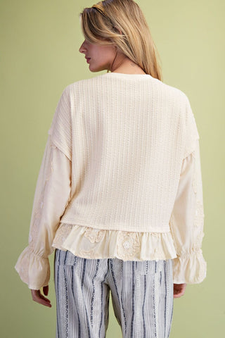 Easel - Ruffle Bottom Loose Fit Top