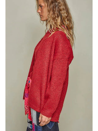 Pol - Soft Ribbed Relaxed Layering Knit Cardigan Top Set