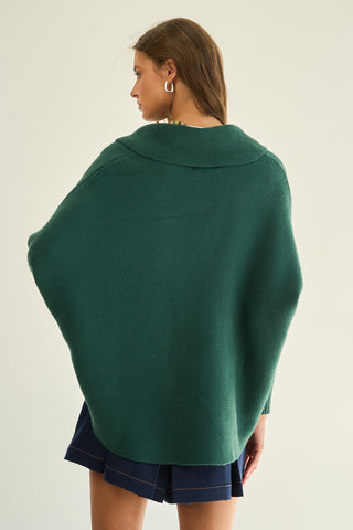The Greii - Shawl Collar Sweater Cardigan - Green