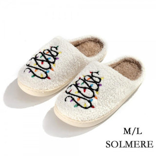 Judson - Solmere Christmas Lights Tree Slide On Slippers