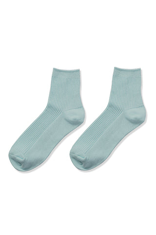Zenana - Ribbed Crew Socks - Blue Grey