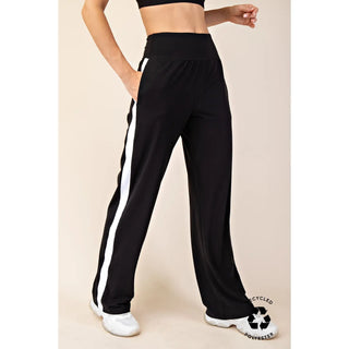 Rae Mode - Recycled Butter Striping Straight Pant - Black/White