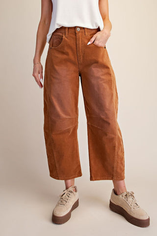 Easel - Stretch Corduroy Barrel Pants