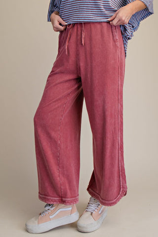 Easel - Mineral Washed Terry Knit Pants
