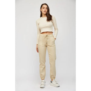Mica High Rise Crop Jogger Denim