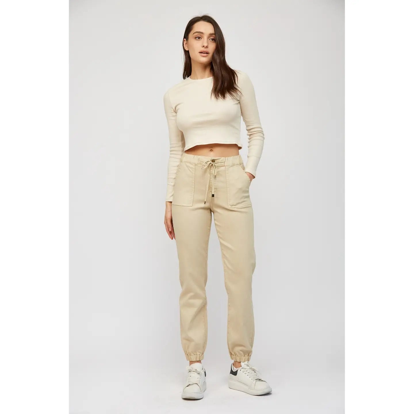 Mica High Rise Crop Jogger Denim