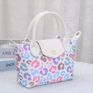 Mimi - Amber Fashion Print Nylon Double Handle Crossbody Bag - Leopard Multi
