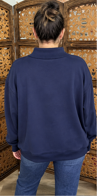 BUCKETLIST -  Tigers Mockneck Sweatshirt - Navy