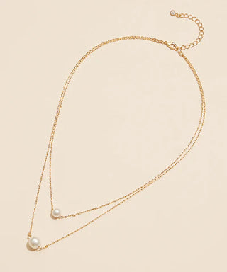 Dual Layer Pearl Pendant Necklace