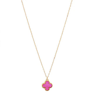 Colored Shell Clover Necklace