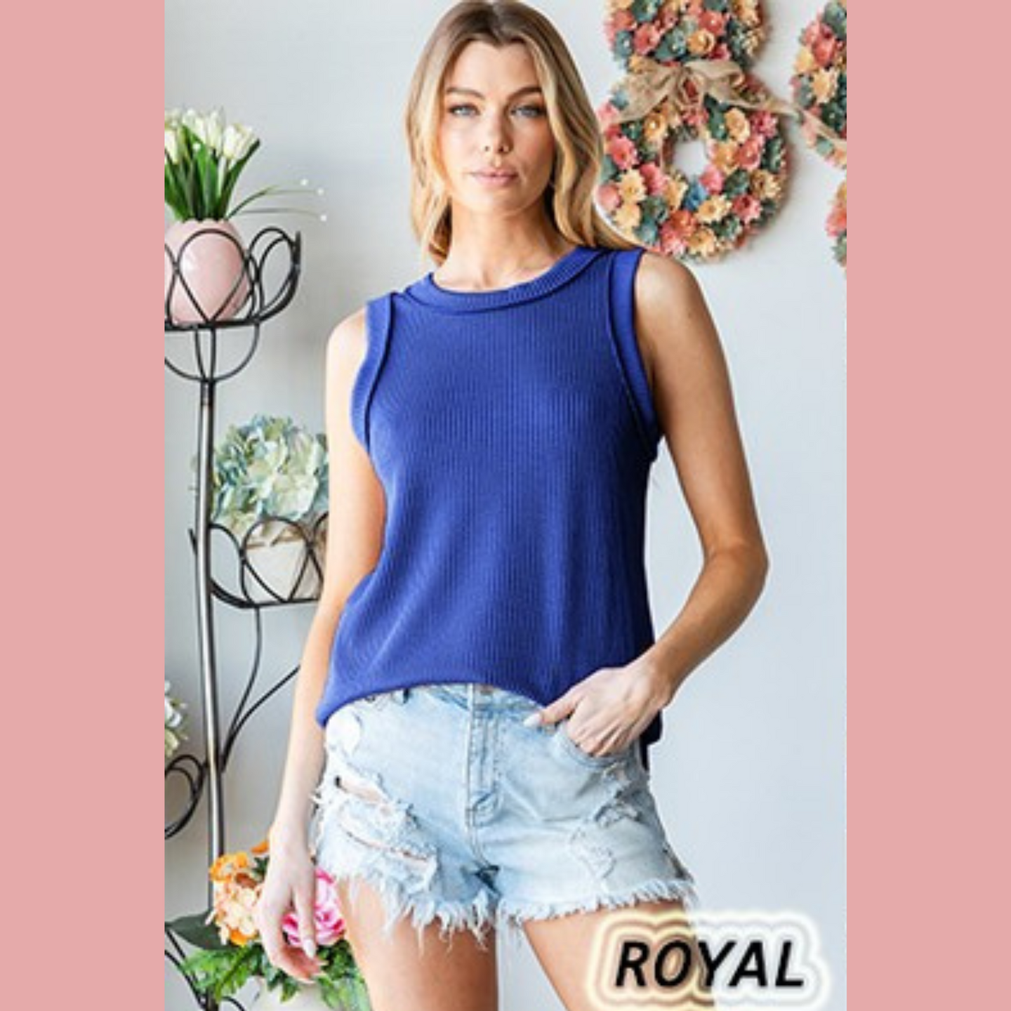HEIMISH - SLEEVELESS SOLID URBAN RIBBED TOP