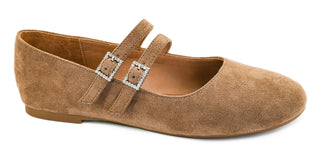 CORKYS Own it Ballet Flat Walnut Faux Suede