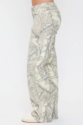 YMI Brittany Low Rise Wide Leg Jeans – Camo Print | Trendy Statement Denim