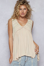 Load image into Gallery viewer, POL Sleeveless Loose Fit V-Neck Babydoll Casual Knit Top
