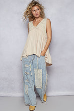 Load image into Gallery viewer, POL Sleeveless Loose Fit V-Neck Babydoll Casual Knit Top
