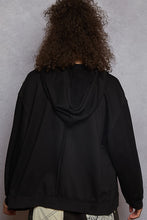 Load image into Gallery viewer, POL French Terry Stud Detail Floral Pattern Hoodie Knit Jacket
