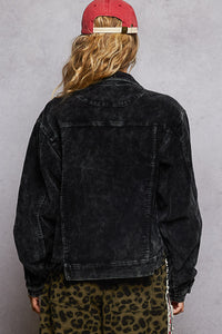 POL Pocket Front Button Down Corduroy Trucker Jacket