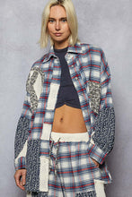 Load image into Gallery viewer, POL Vintage Washed Plaid Peace Patch Shirt Top
