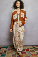 Load image into Gallery viewer, POL Open Knit Button Down Pocket Front Hooded Shirt
