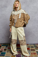 Load image into Gallery viewer, POL French Terry Gauze Print Patch Trim Hoodie Knit Top
