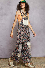 Load image into Gallery viewer, POL Sleeveless Printed Corduroy Patchwork Overalls
