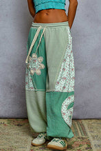 Load image into Gallery viewer, POL Double Gauze Mix Patch Floral Pattern Thermal Knit Pants
