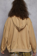 Load image into Gallery viewer, POL French Terry Stud Detail Floral Pattern Hoodie Knit Jacket
