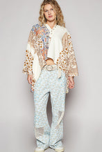 Load image into Gallery viewer, POL Oversize Long Thermal Crochet Contrast Patch Top
