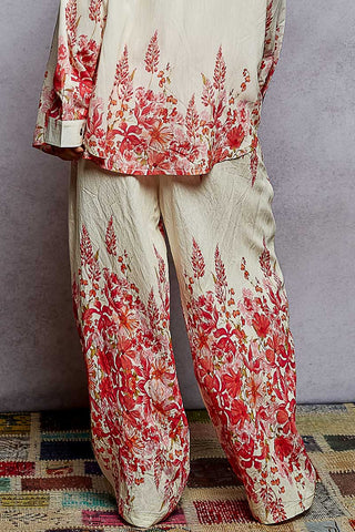 POL Printed Dual Slash Pocket Detail Woven Pants