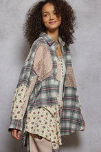 Load image into Gallery viewer, POL Vintage Washed Plaid Peace Patch Shirt Top
