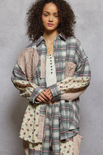 Load image into Gallery viewer, POL Vintage Washed Plaid Peace Patch Shirt Top
