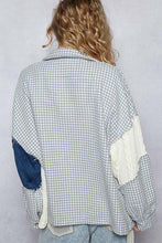 Load image into Gallery viewer, POL Houndstooth Contrast Sweater Panels Pocket Shacket
