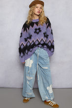 Load image into Gallery viewer, POL Round Neck Long Sleeve Sweater Mohair Knit Top
