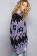 Load image into Gallery viewer, POL Round Neck Long Sleeve Sweater Mohair Knit Top
