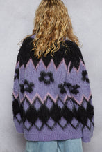 Load image into Gallery viewer, POL Round Neck Long Sleeve Sweater Mohair Knit Top
