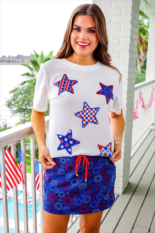 Red White and Boom Skort