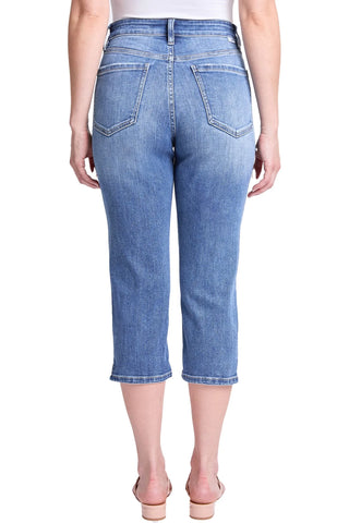 RFM Essential High Rise Capri Jeans with Tummy Control – Slimming Stretch Denim