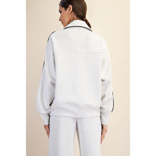 Rae Mode Modal Scuba Piping Quarter Zip Pullover