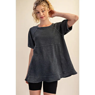 Rae Mode - Black Oversized Short Sleeve Tunic