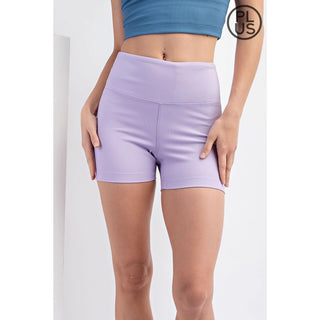 Rae Mode - Lavender Nylon Rib Biker Pant with Side Pockets