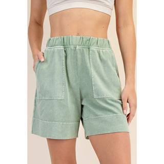 Rae Mode - Mint Latte Mineral Washed Pocket Short