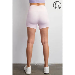 Rae Mode - Misty Pink Nylon Rib Biker Pant with Side Pockets