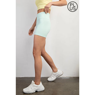 Rae Mode - Morning Mint Nylon Rib Biker Pant with Side Pockets