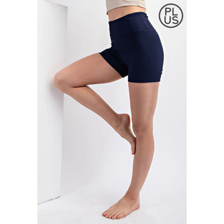 Rae Mode - Navy Nylon Rib Biker Pant with Side Pockets