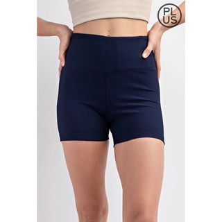 Rae Mode - Navy Nylon Rib Biker Pant with Side Pockets