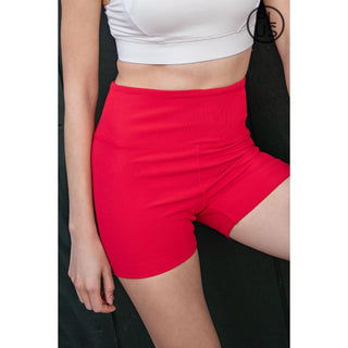 Rae Mode - Red Nylon Rib Biker Pant with Side Pockets