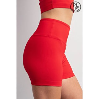 Rae Mode - Red Nylon Rib Biker Pant with Side Pockets