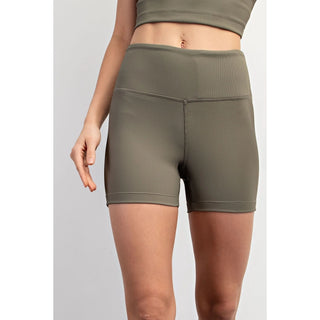Rae Mode - Smoky Olive Nylon Rib Biker Pant with Side Pockets